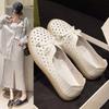 Fashion 2024 Summer New Style Fashionable and Comfortable Loafers Hollow Sandals Flat Bottom Women Work Shoes Casual Platform Shoes