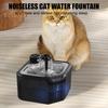 2.8L/95oz Wireless Cat Water Fountain Ultra Quiet Pet Water Dispenser Automatic Dog Fountain with Motion Sensor And Stainless Steel Lid for