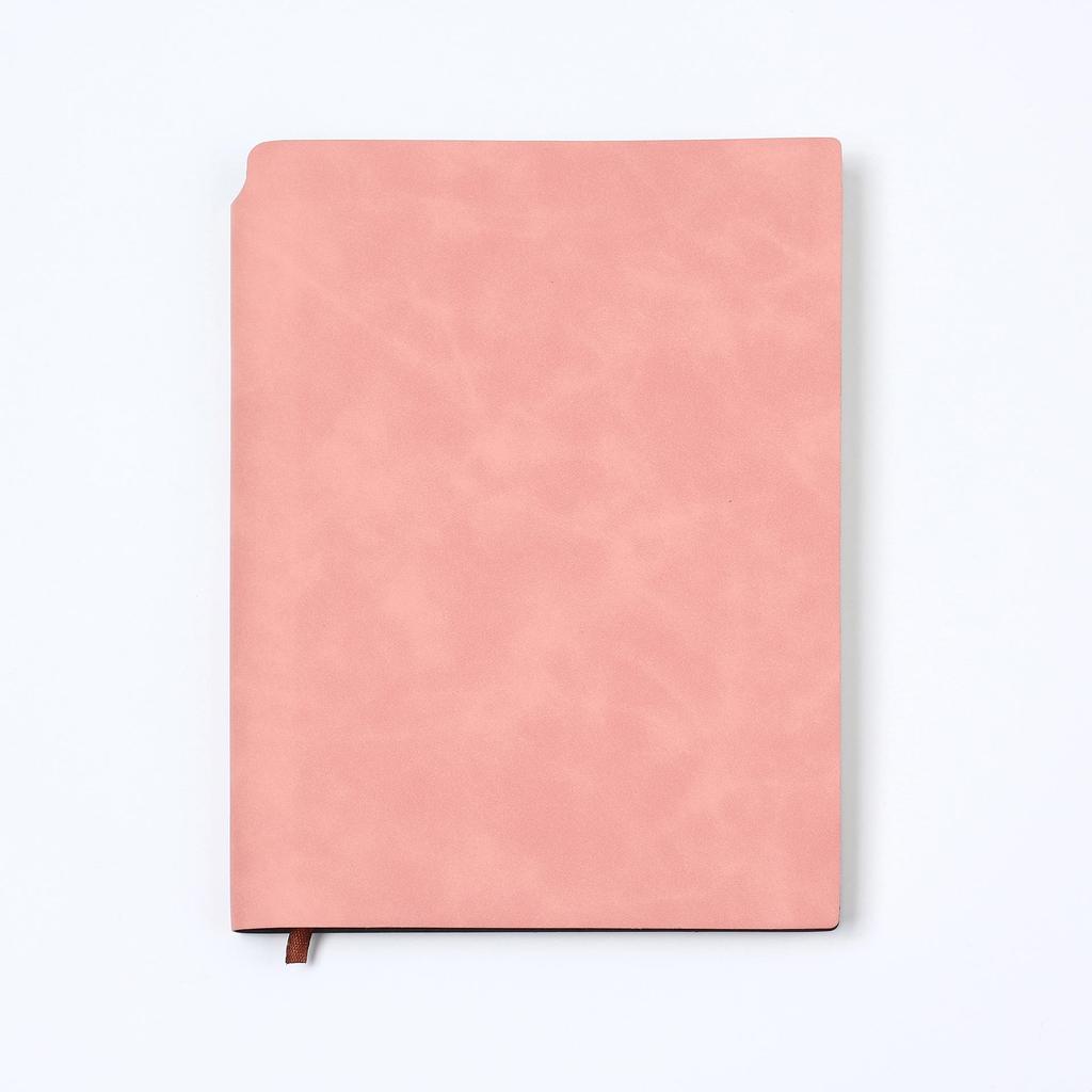 A5 Suede Sheepskin Notebook with Custom Gold & Silver Logo Hot Stamping for Business Meetings