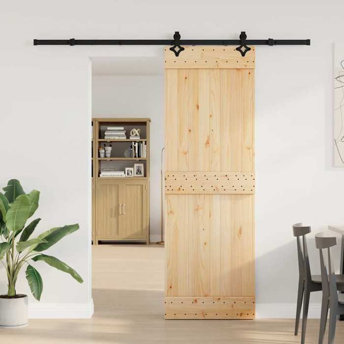 VidaXL Sliding Door and Hardware Kit 70x210 Cm Solid Pine 3332682