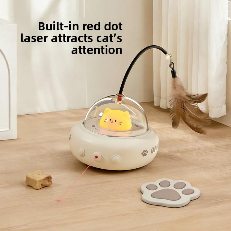 Intelligent Automatic Cat-ting Toy - Electrically Activated Feather Cat Toy - Pet Self-amusement and Stress Relief Device