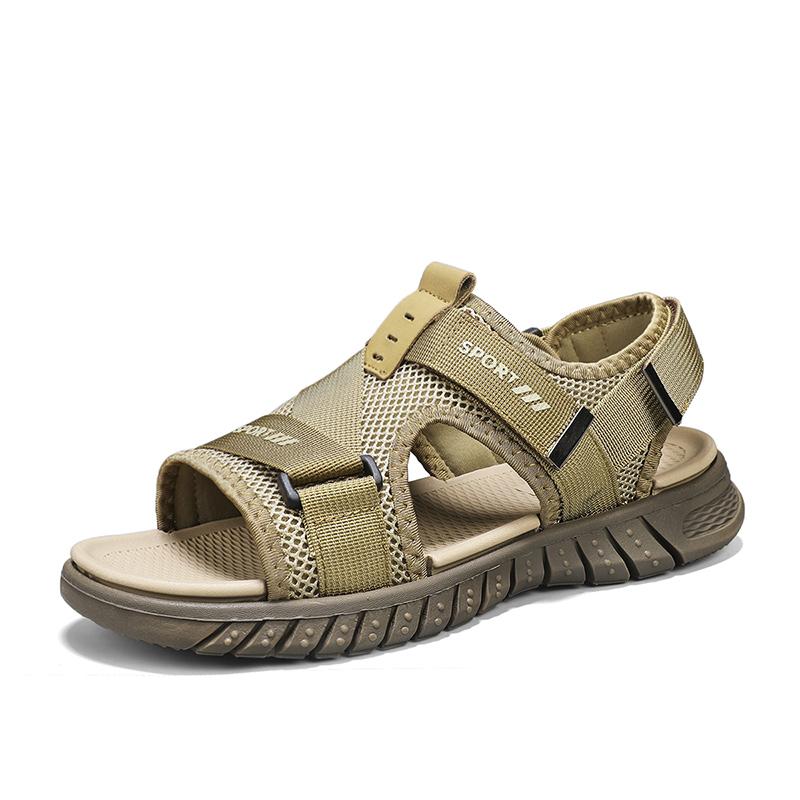 Mode Sommar Ny Hot Säljande Män Äkta Läder Utomhus Bekväm Mjuk Roma Toffel Mode Andningsbara Herr Casual Sandaler Stor Storlek