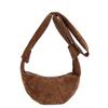 Niche Design Fashionable Suede Horn Bag Women's 2025 New Ins Retro Casual Dumpling Bag Messenger Bag