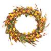 Fall Wreath for Front Door Artificial Farmhouse Autumn   Wreath with Wildflower for Indoor Outdoor Holiday Decor