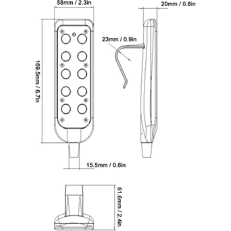 Kadimendium Hand Control Handset Remote, Dustproof IP66 8 Pin Lift Bed Remote Control Lifting Bed Controller Lift Chair Controller Recliner