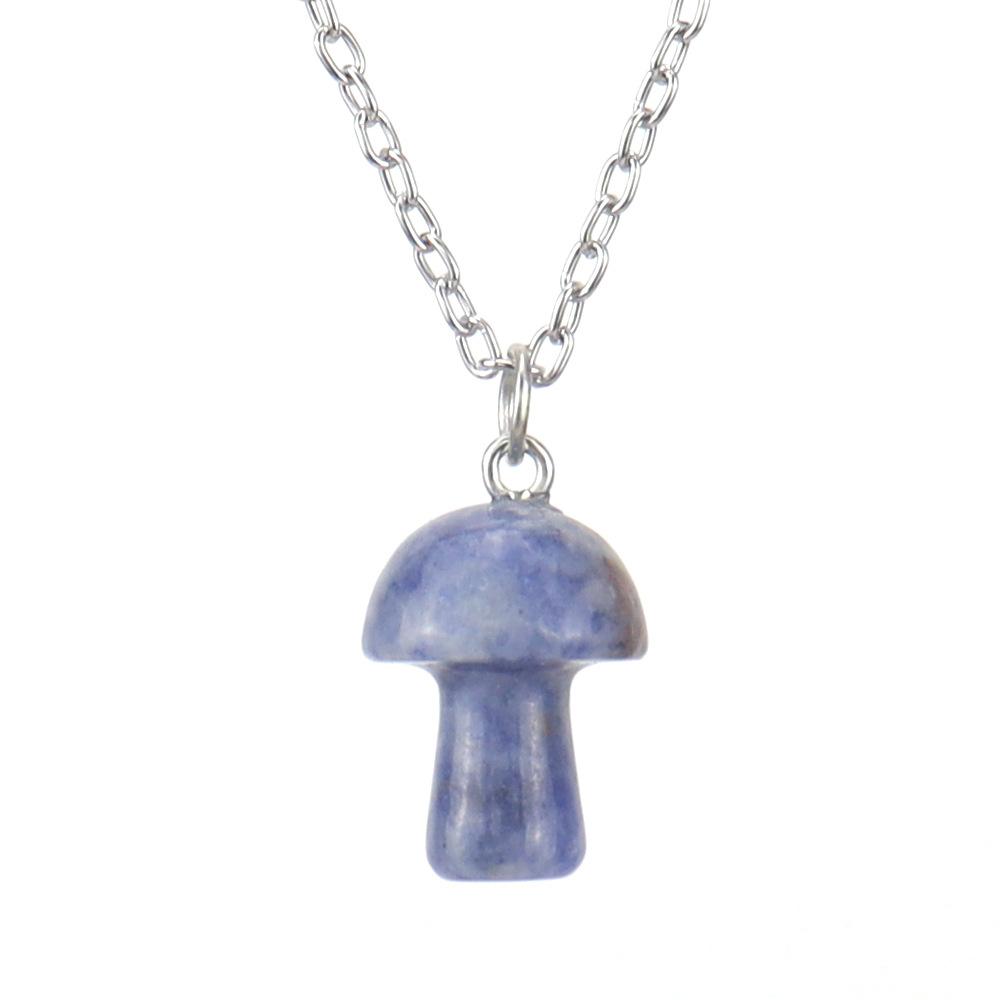 Natural 2Cm Crystal Mushroom Necklace Amethyst Agate Mini Small Mushroom Pendant N612