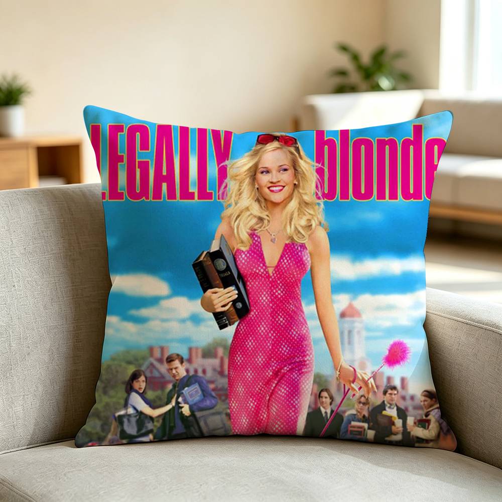 M-Movie Legally Blonde Elle Square Double-Sided printed Pillow Case Bedroom Bedside Pillow Sofa Cushion Cover