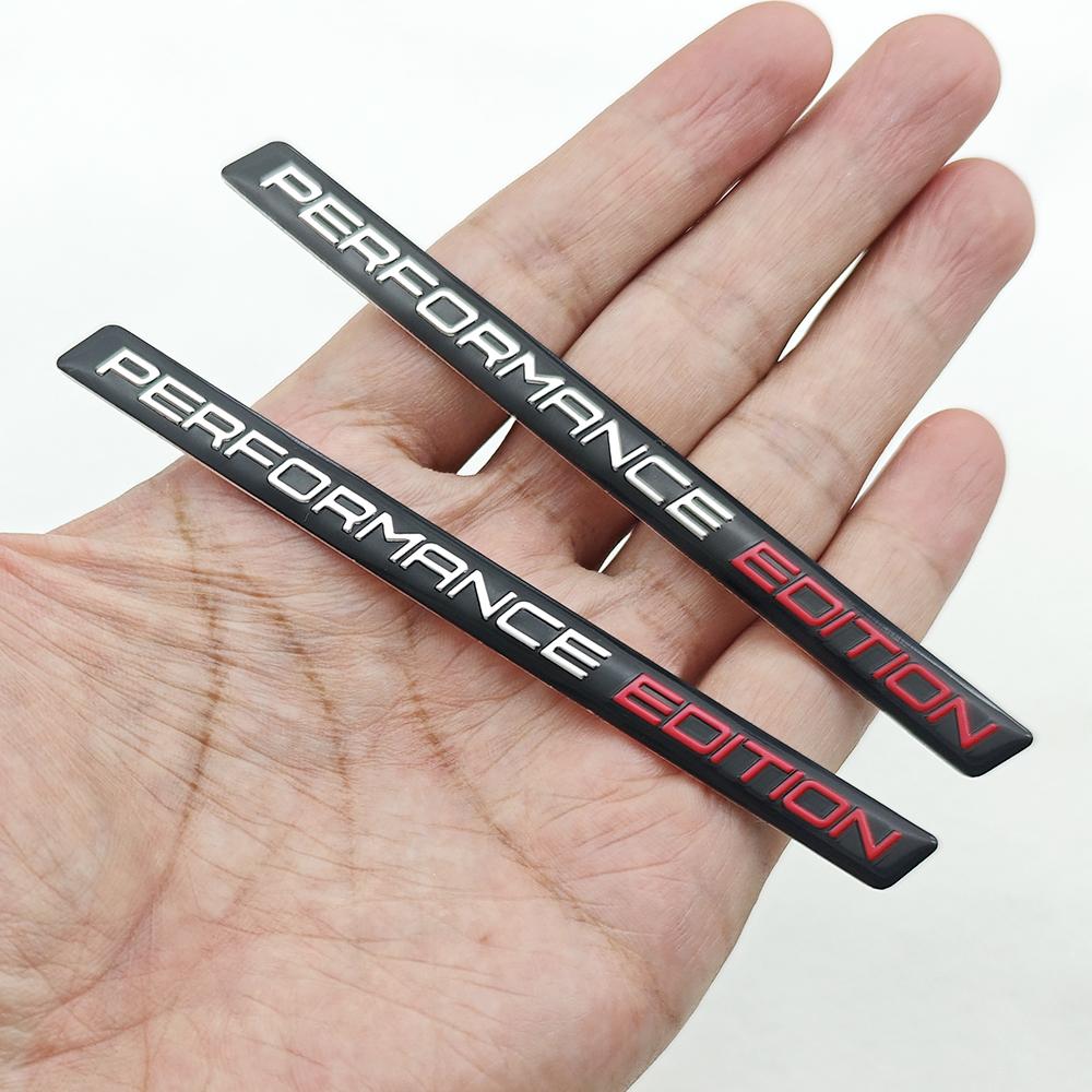2PCS Aluminium Performance Edition Logo Emblem Black Chrome Sticker Decal For BMW Motorcycle Car Badge Fender Truck Accessories