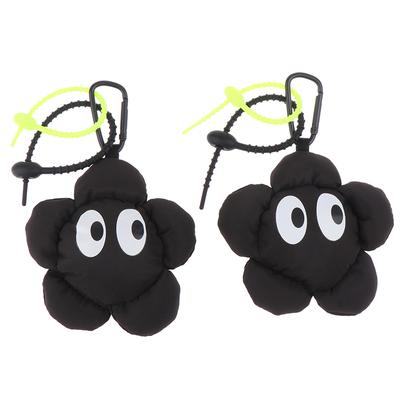 Trendy Black Flowers Keychain Cute Floral Key Holder For Girls Backpack Ornament Bag Pendant Decoration