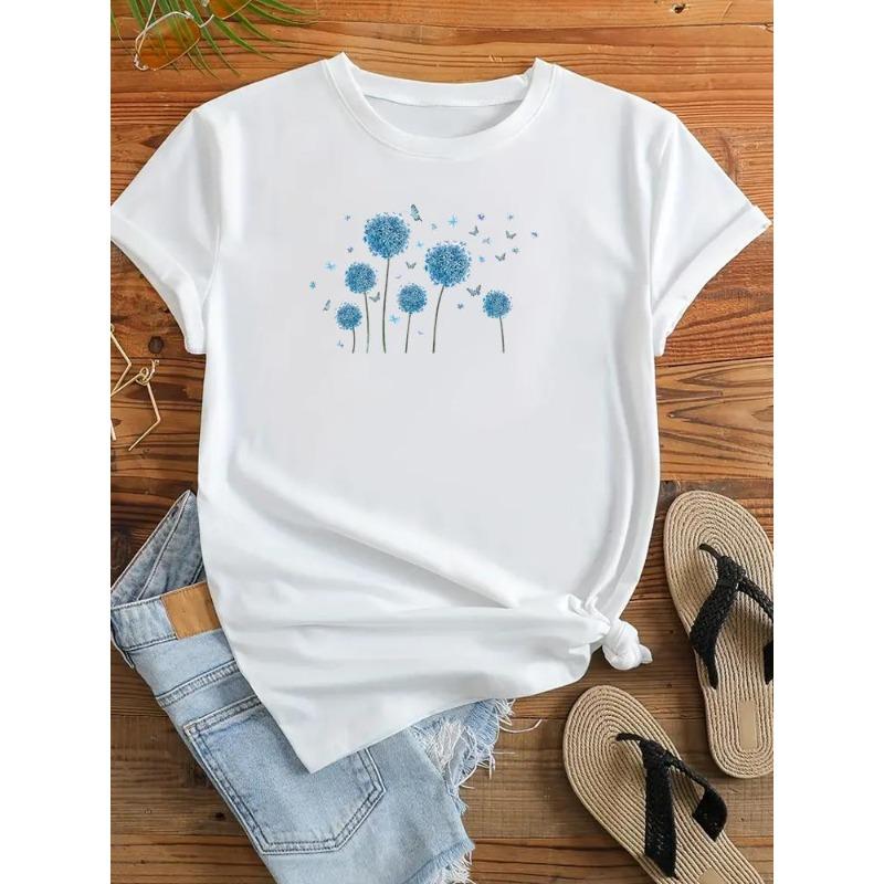 (European Size) 90s Clothing Casual Lovely Style Cute Trend Tshirt Women Short Sleeve Fashion Print Lady Tee Top Female Graphic T-shirts