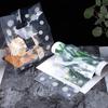 Gänseblümchen-Aufdruck Take-Away-Tragetaschen Kuchen- und Dessert-Backverpackungsbeutel Verdickte Transparente Lebensmittelliefertaschen PE-Material Geschenk-Plastiktüte