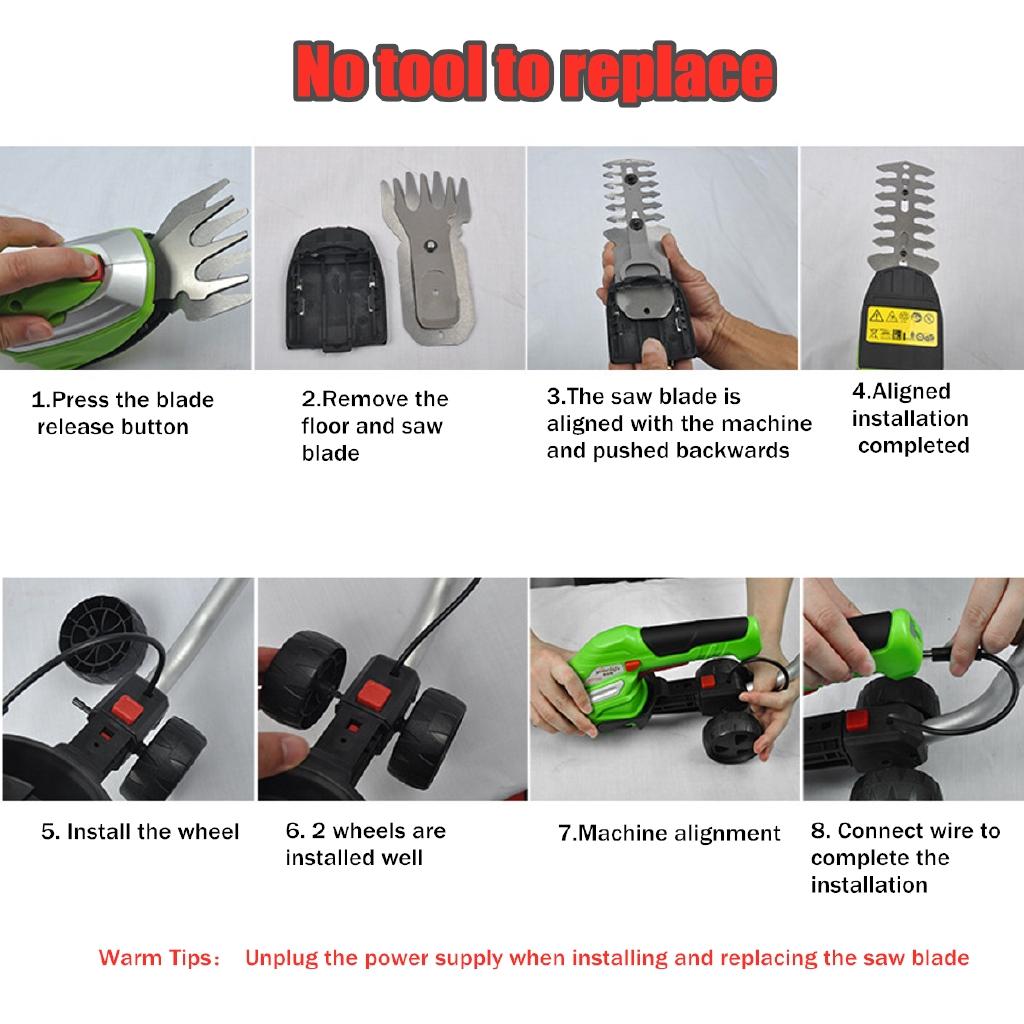 Portable Electric Lawn Mower Cordless Grass Shear Rechargeable Trimmer Pruning Shear Garden Power Tools Pruner Machine