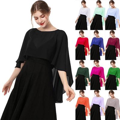 Women's Chiffon Shawl: Evening Dress Cover-Up, Wedding Cardigan, or Sun Protection Accessory