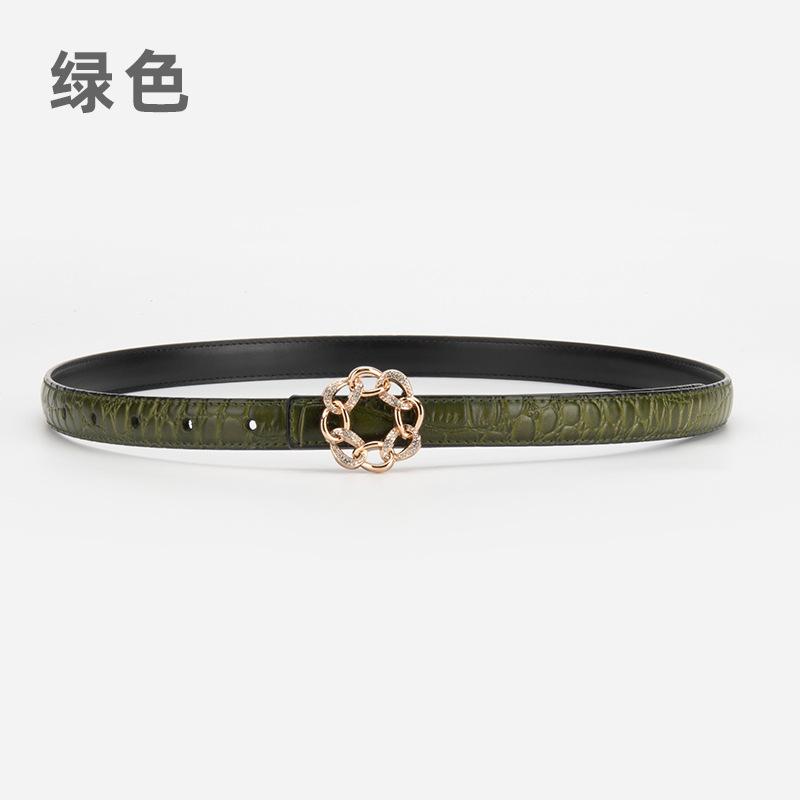 

Женский ремень с крокодиловым узором и цветочным декором, простой джинсовый ремень с женским ремнем для платья 105cm