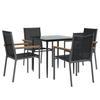 VidaXL Ensemble à manger de jardin 5 pcs noir textilène et acier, ensemble à manger, ensemble à manger d'extérieur, ensemble 3187034
