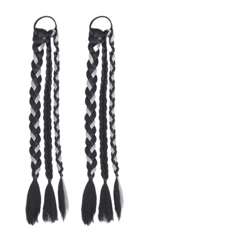 Women's Highlighted Bubble Boxer Braids Wig - Three-Strand Pigtails