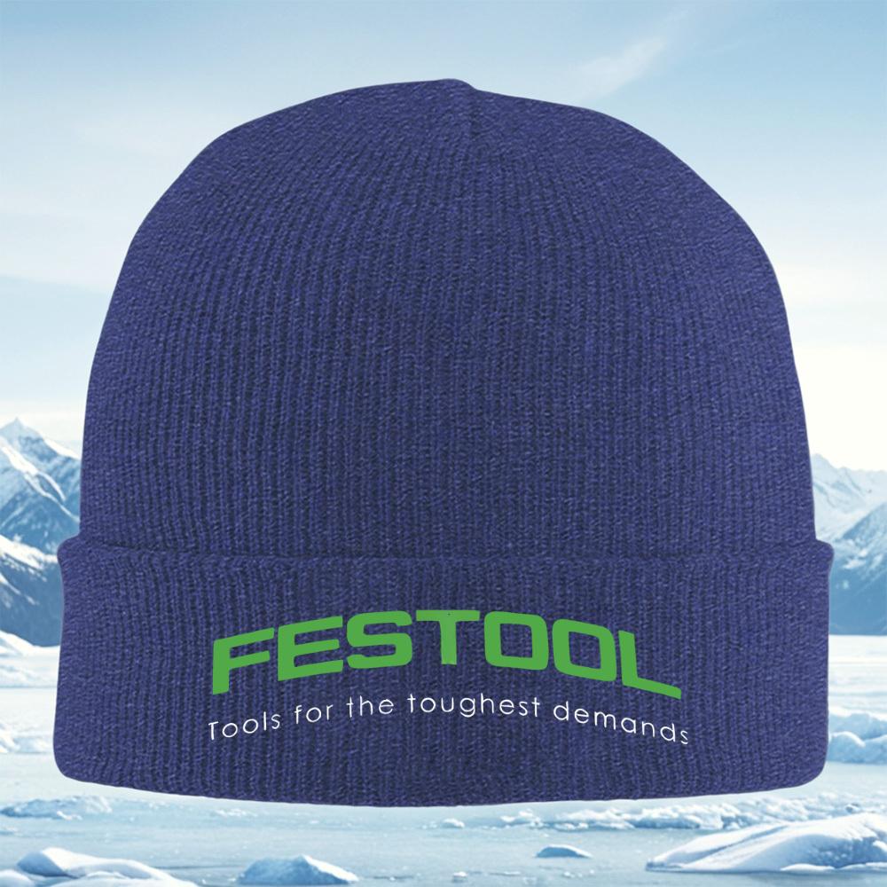 

Green FESTOOL logoblack background Men Women Unisex Knitted Hat Beanie Pullover Cap Winter Thermal Warm Christmas Outdoor Cycli