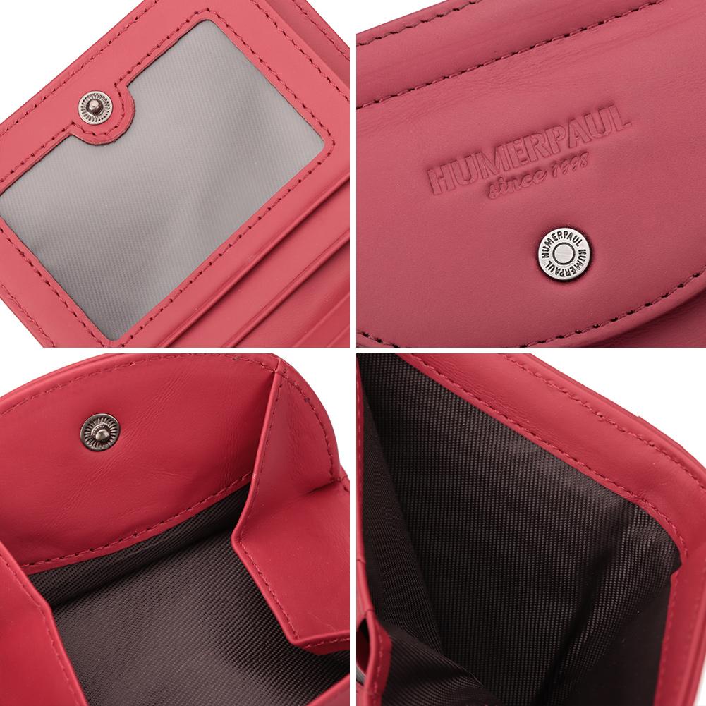 Humerpaul Ladies Clutch First Layer Cowhide Wallet Thin Wallet Large Capacity Coin Bag with Photo Window Coin Purse