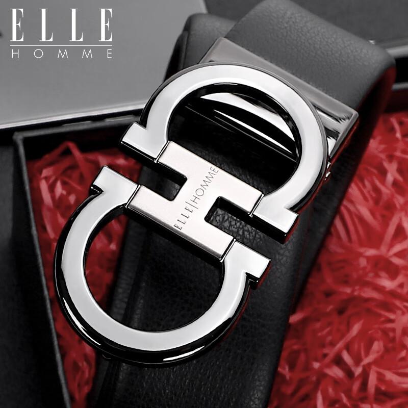 ELLE HOMME Men's Automatic Buckle Leather Belt