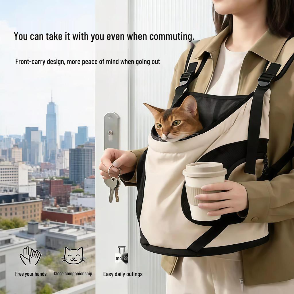 Hands-Free Pet Carrier Backpack: Breathable, Adjustable, and Secure for Cats