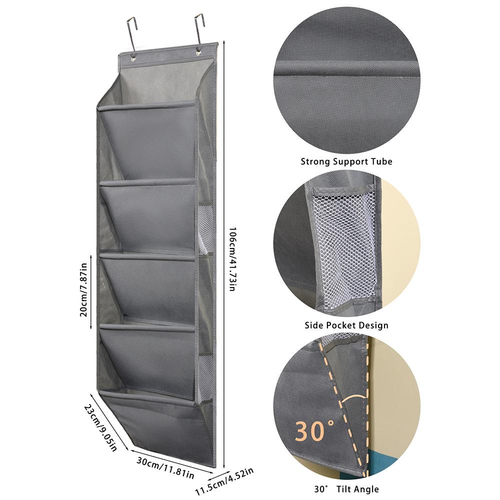 

Наддверный органайзер для обуви для шкафа, Стойка для обуви для шкафа 5 полок Большие карманы, Подвесные органайзеры для обуви для хранения сапог