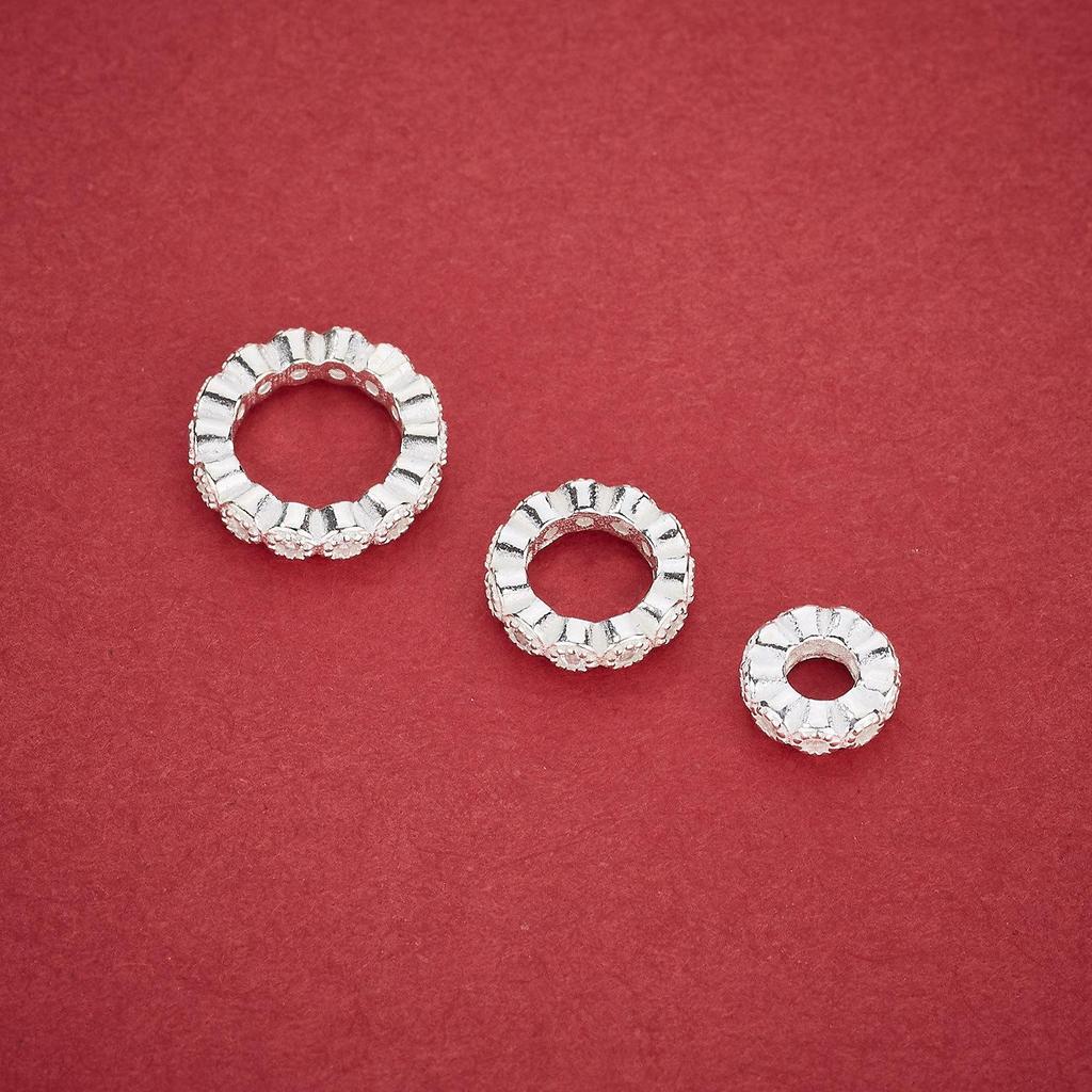 S925 Sterling Silver Zircon Spacer Beads for DIY Jewelry Making