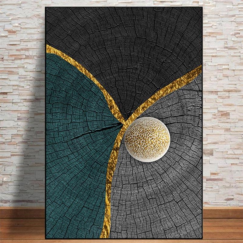 

Большой абстрактный золотой черный текстура дерева холст картина печать плакатов современные скандинавские настенные художественные картины для гостиной домашний декор 50x70cm no frame