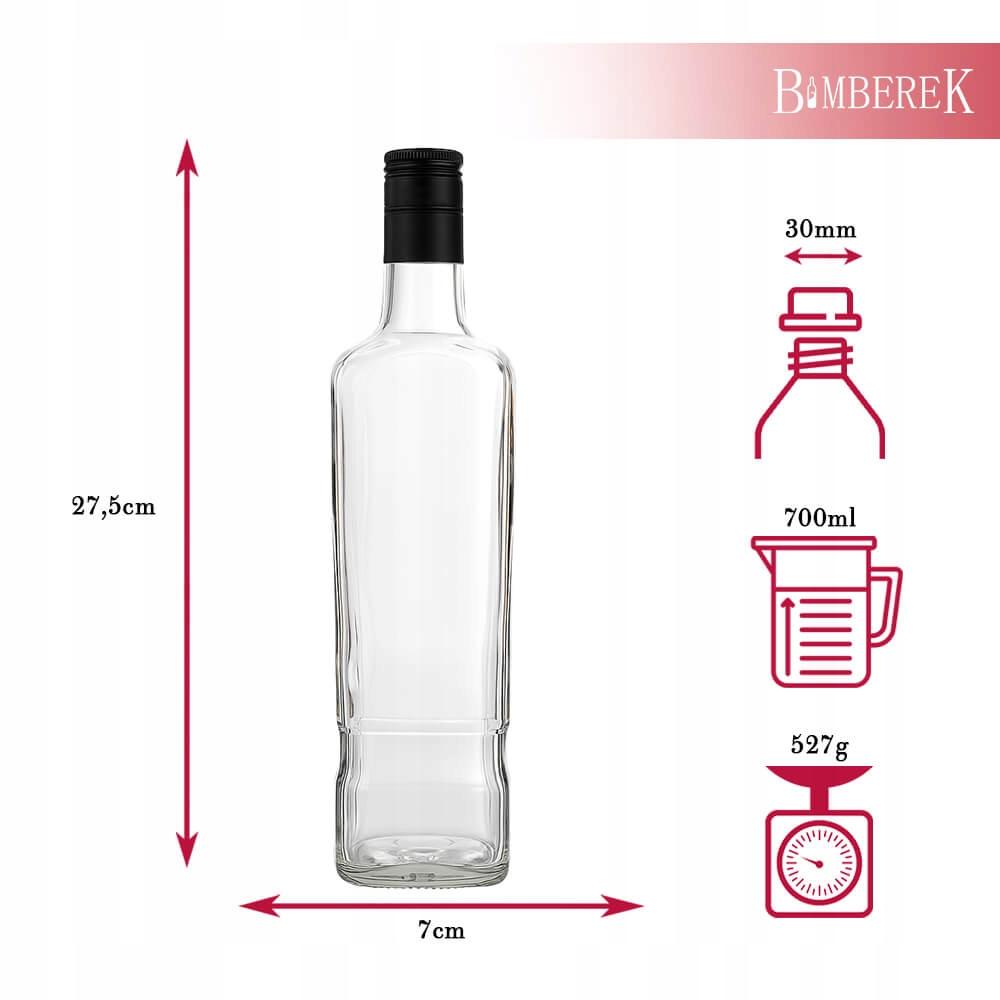 Butelka Jack Walker 700Ml Szklana Na Whisky Bimber Sok Nalewki + Zakrętka
