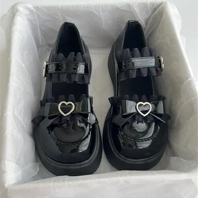 Women's Mary Janes Shoes Spring BowKnot Shallow Platform Round Toe Shoes for Women Dress Students Women's Lolita Shoes Pumps