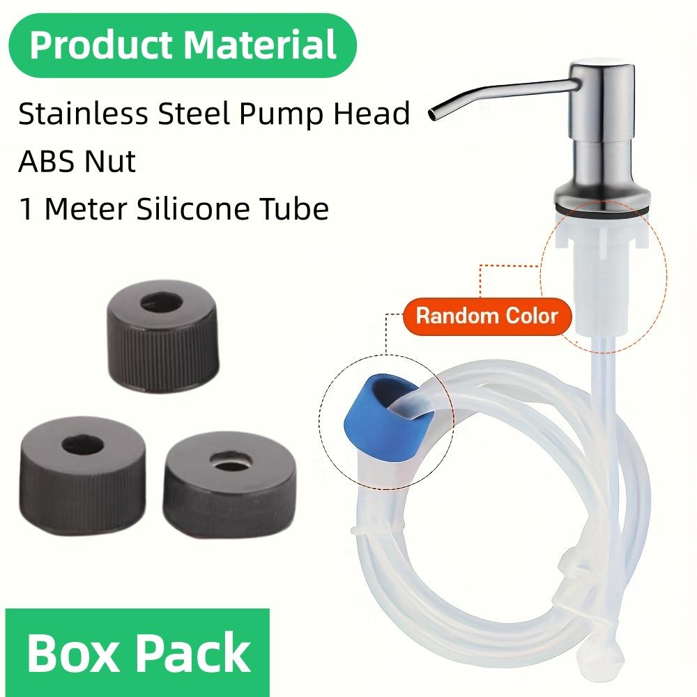 Kitchen Sink Liquid Pump Head Stainless Dish Soap Dispenser with Extension Tube for DishClean & Hand Sanitizer Bathroom Accessor