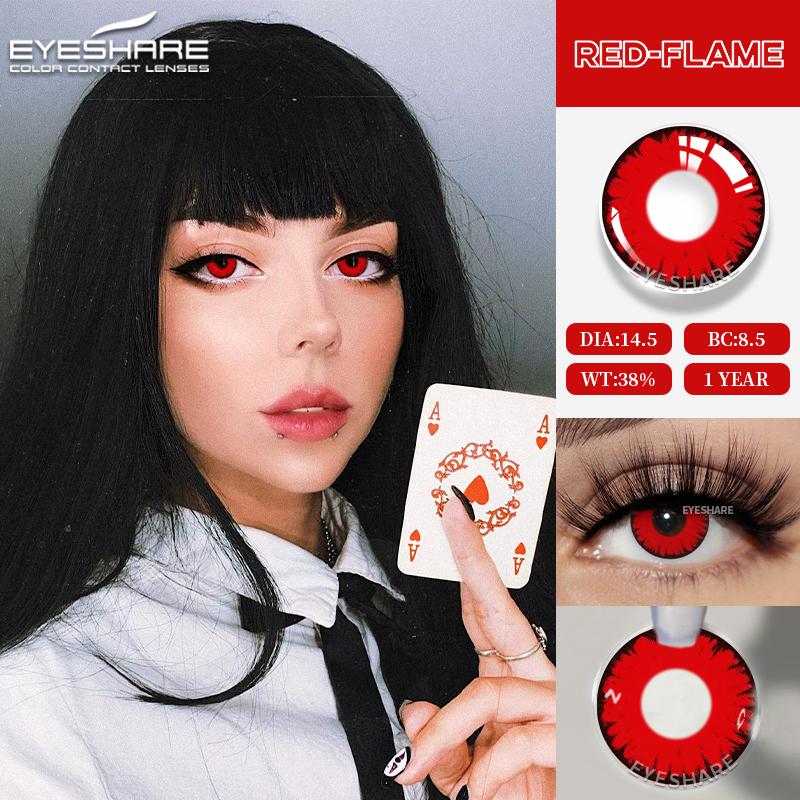 Eyeshare 2 Stück Cosplay Farbige Kontaktlinsen Anime Kontaktlinsen Blaue Augenlinsen Jährlich Verrücktes Halloween Make-up Farbige Linse