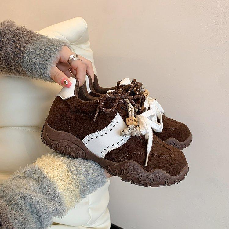 Miyou Joint Retro German Training Shoes Women's 2025 Summer New Color Matching Lace-up Racing Shoes Sports Casual Forrest Gump Shoes