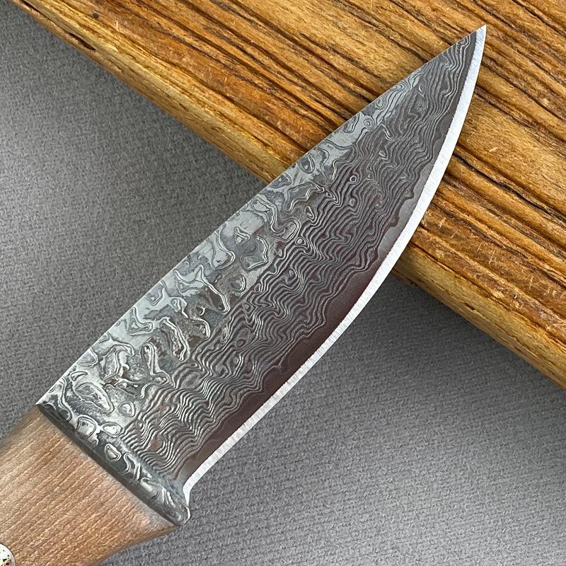 Damascus Knife Boning Meat Cutting Fruit Vegetables Kitchen Knives Damascus Steel Wooden Handle Utility Knives Chef Cooking Tool