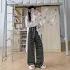 Fleece Knitted Striped Wide-leg Pants Women's Autumn and Winter Thickened Yamamoto Pants Loose Lazy Casual Straight Mopping Pants