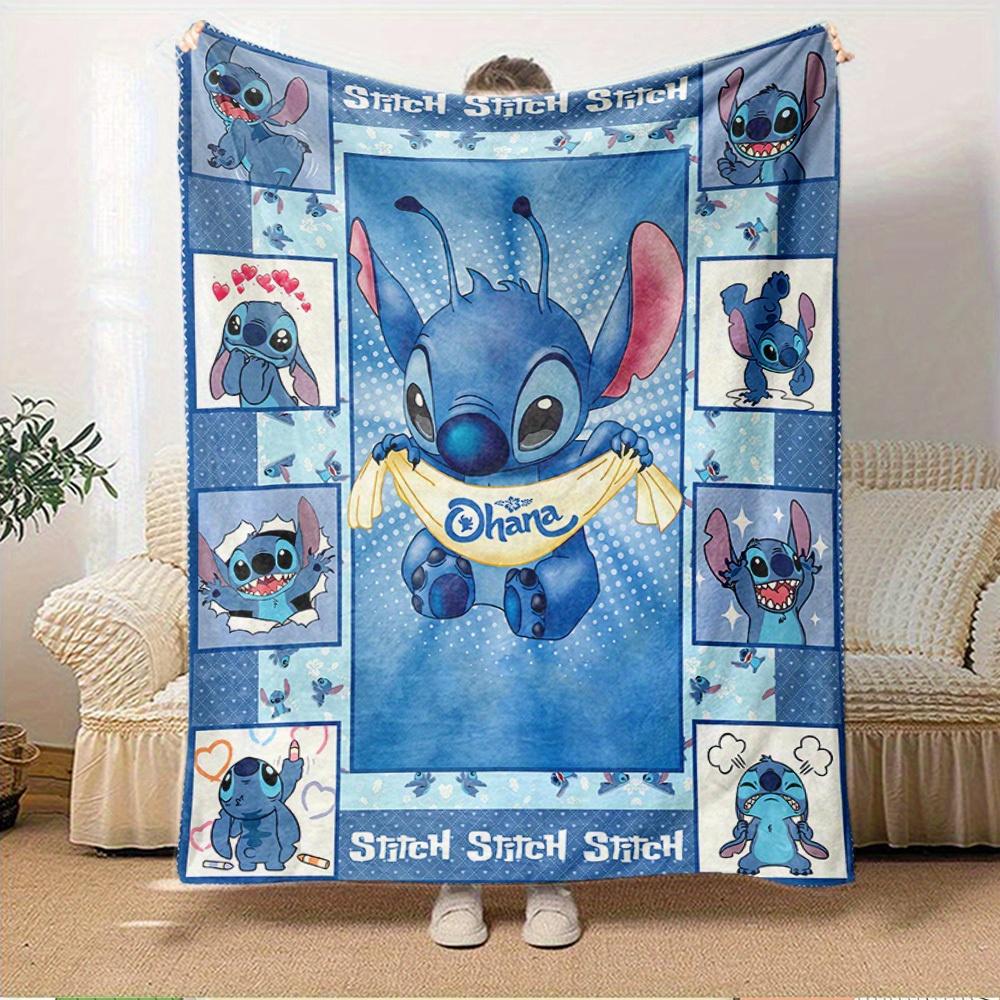 1pc Velvet Stitch Ohana Blanket - Cute Cartoon Bedding Throw