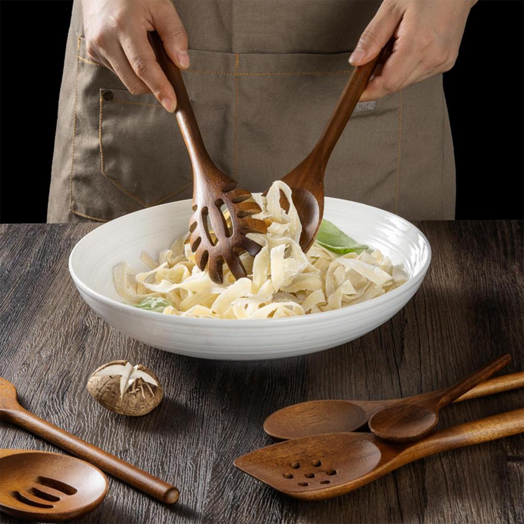 Cooking Wooden Spatula, 8-Piece Solid Wood Spatula and Spoon Utensil Set, Suitable For Home Kitchen Cookware