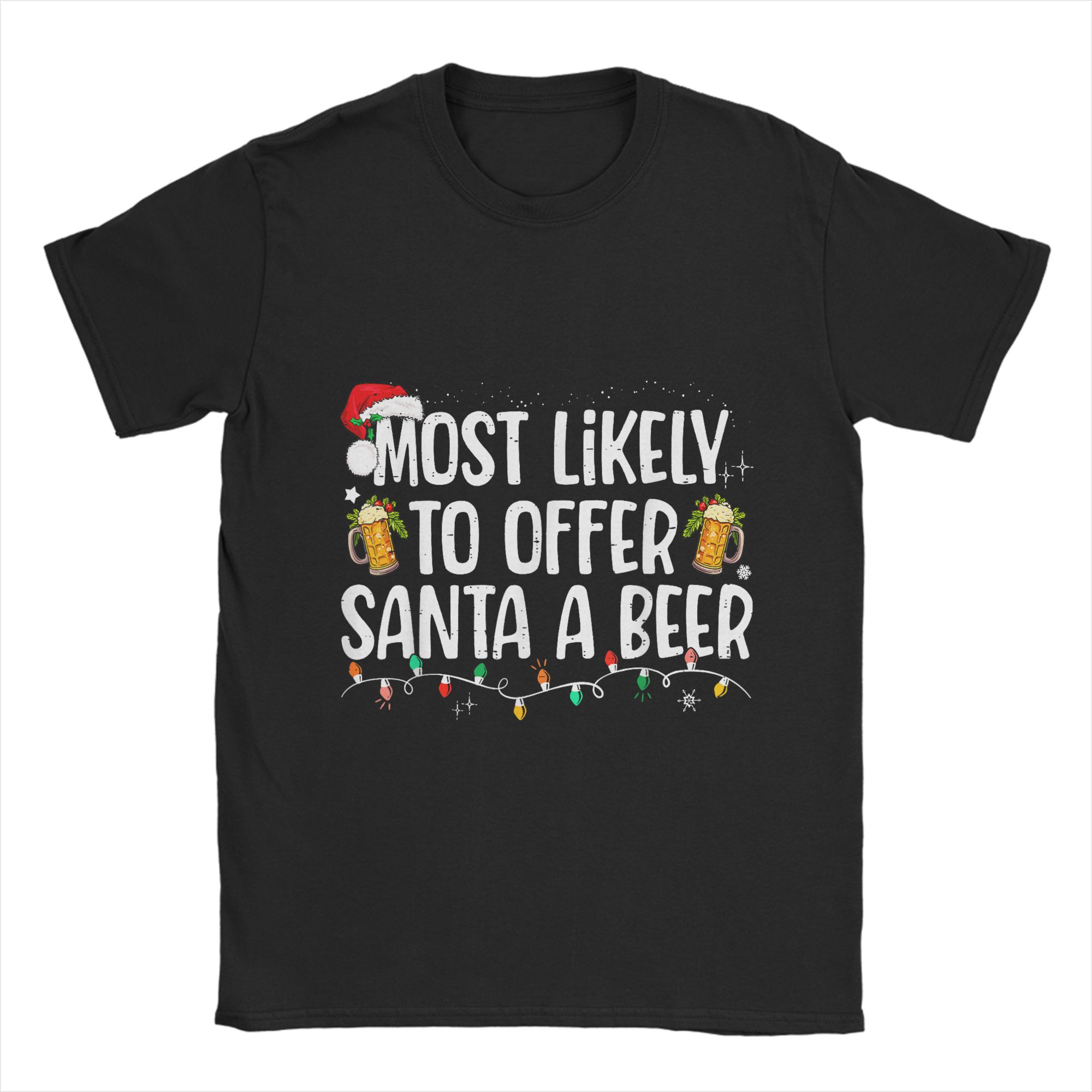 

Funny Christmas and Beer T-Shirts Men O Neck 100% Cotton T Shirts Short Sleeve Tees Summer Clothes 5XL різнокольоровий
