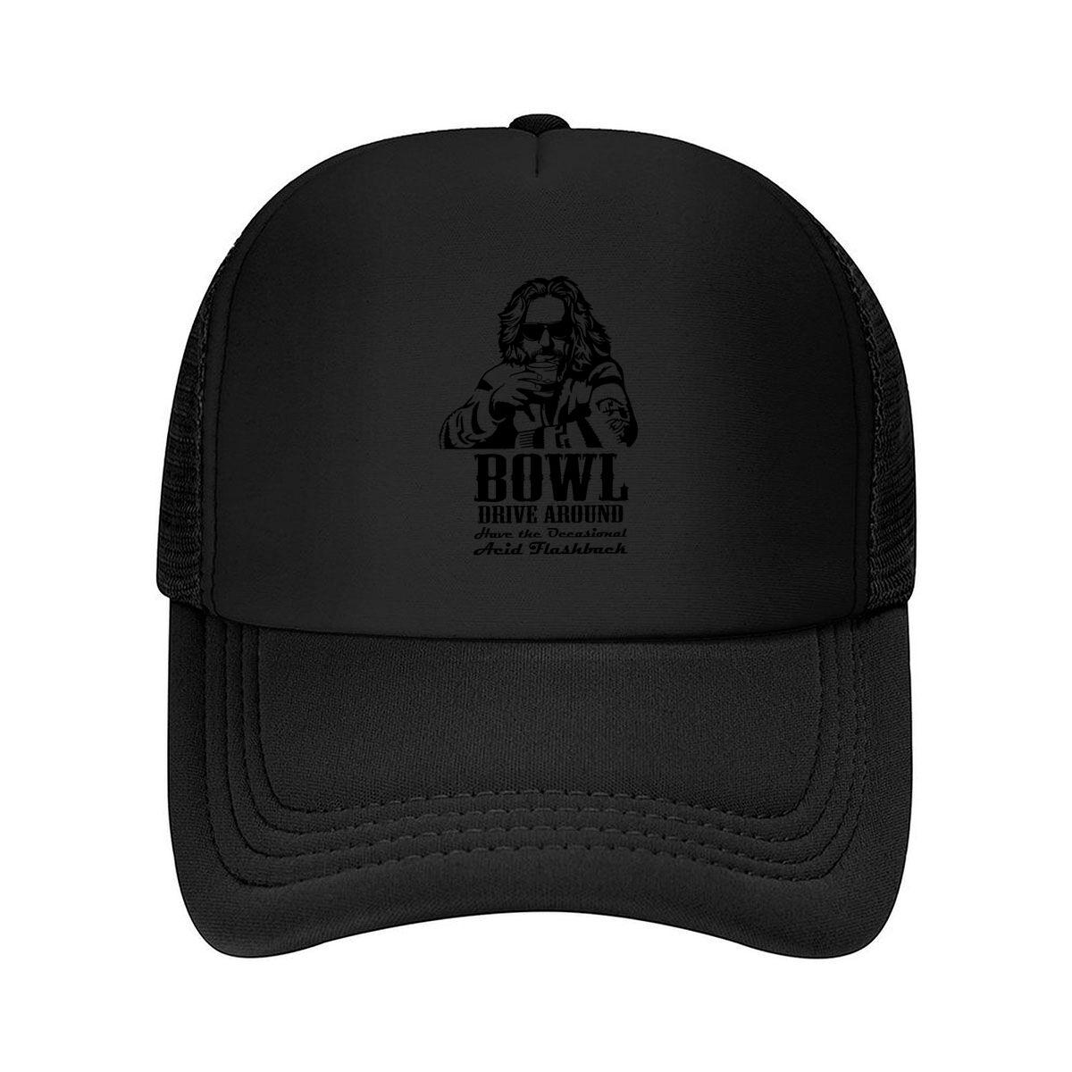 Bowl Drive Humor - Inspired, Retro Road Trip Design Mesh Baseball Cap One Size