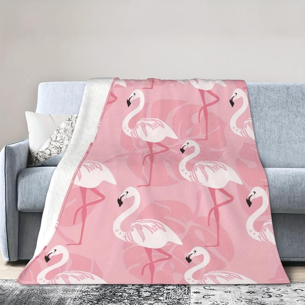 Red Flamingo Flannel Blanket - Super Soft | Perfect Couch/TV Blanket for Home | Ideal Gift for Friends