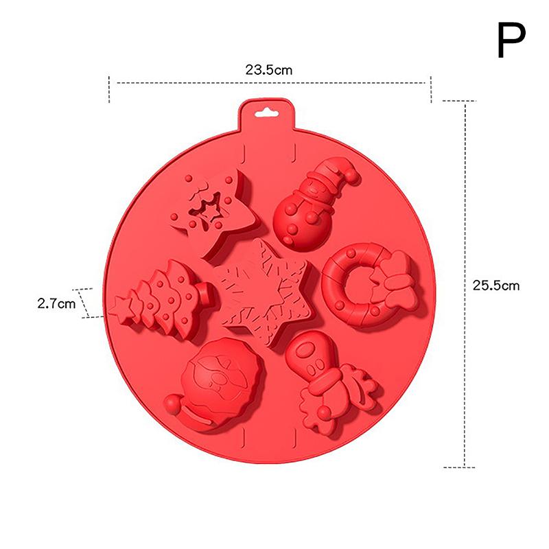 Chocolate Mold Christmas Crutch Silicone Festive Bakeware Diy Candy Fudge Ice Jelly Cake Decor Bakeware Mold
