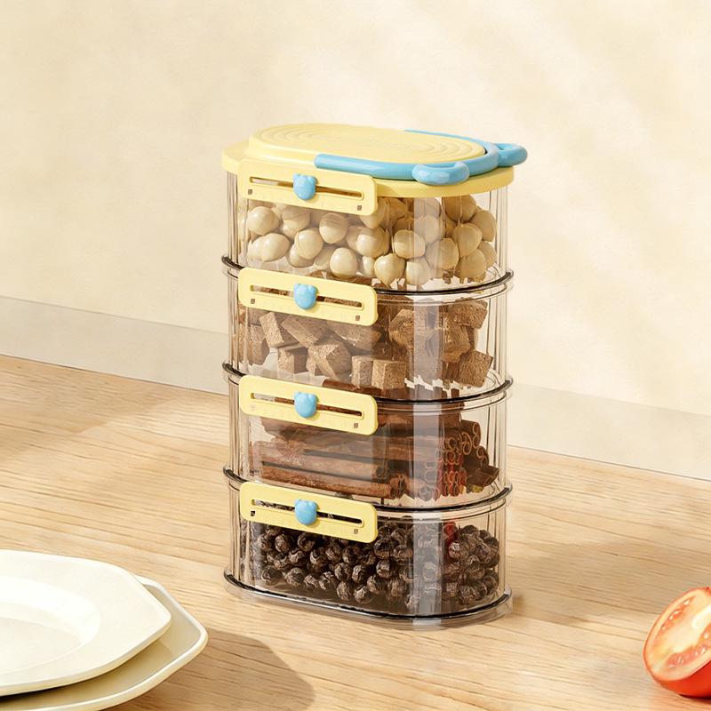 Stackable Kitchen Spice Storage Jar - Sealed Food-Grade Container for Fresh-Keeping Seasonings, Dried Chili, and Sichuan Pepper.