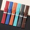 Leather Bracelet Carbonfiber Grain Watchband 18mm 20mm Red Orange Blue Brown Stitching Watch Band 22 24mm Watch Strap for Seiko