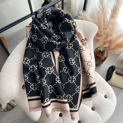 Nuovo Elegante Moda Imitazione Scialle Cashmere Motivo Jacquard Sciarpa Inverno Abbinamento Sciarpa Calda Scialle Esterno