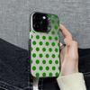 French Vintage Blue Polka Dot Soft Phone Case for iPhone 17 17E 16 15 14 13 12 11 Pro Max imitate Laser Silver hard Cover