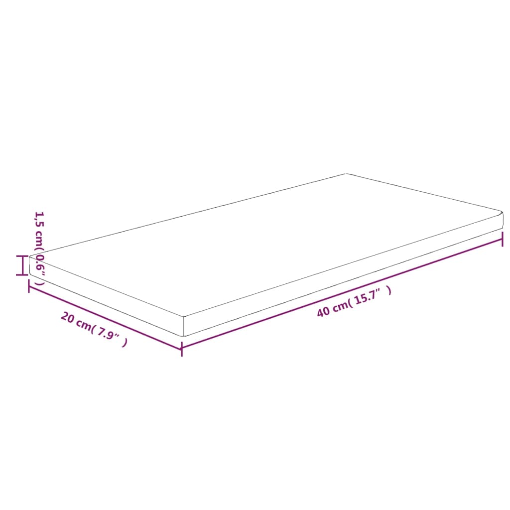 Vidaxl Półka, 40X20X1,5 Cm, Surowe Lite Drewno Dębowe