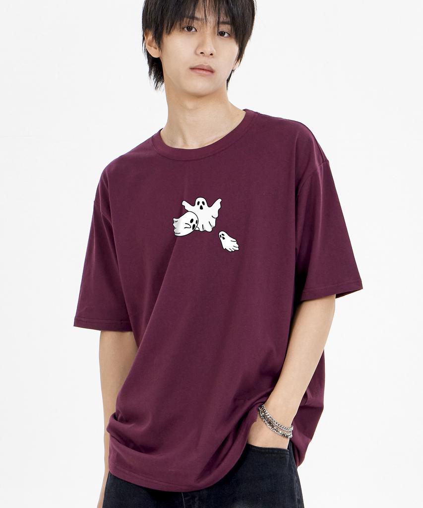 BY.L Monster Ghost Short Sleeve T-Shirt Wine