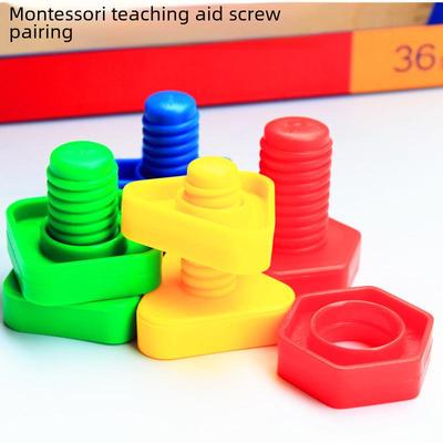 Montessori Screw Pairing Educational Building Blocks - Cognitive Puzzle for Children.