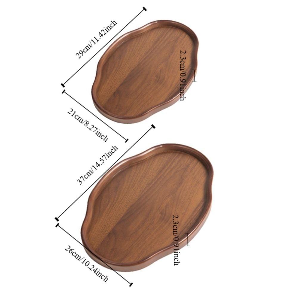 Classic Irregular Shape Bamboo Decorative Serving Tray Vintage Smooth Surface Fruit Platter Chinese Style Bread Plate Hotel