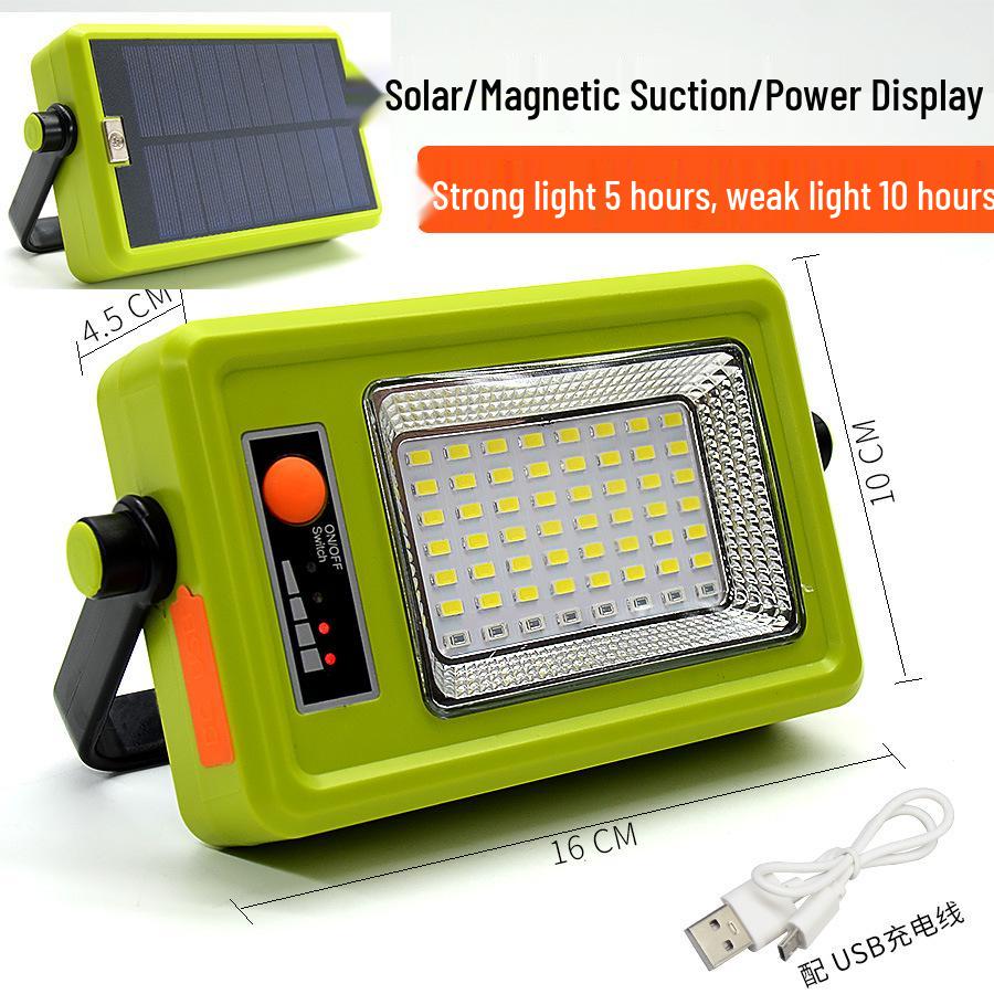 Multifunctional Portable LED Solar Work Light with Strong Magnet for Camping & Emergencies