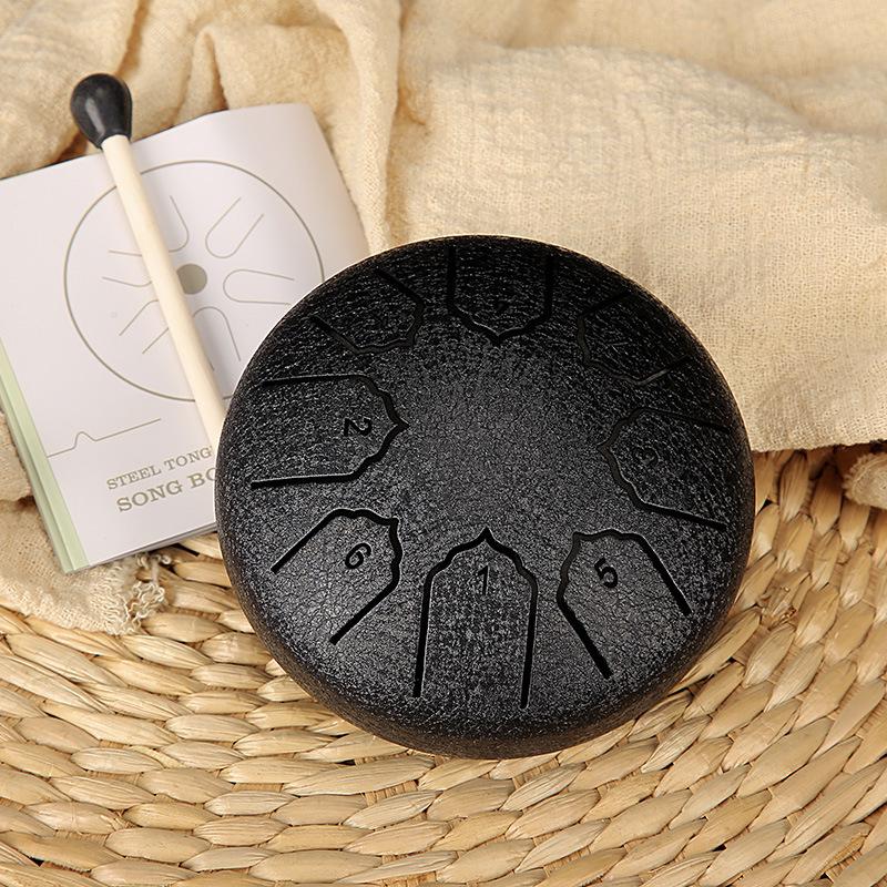 4-inch Mini Ethereal Steel Tongue Drum - 8-tone, Worry-Relief Percussion Instrument for Kids, Portable and Empty Drum Design